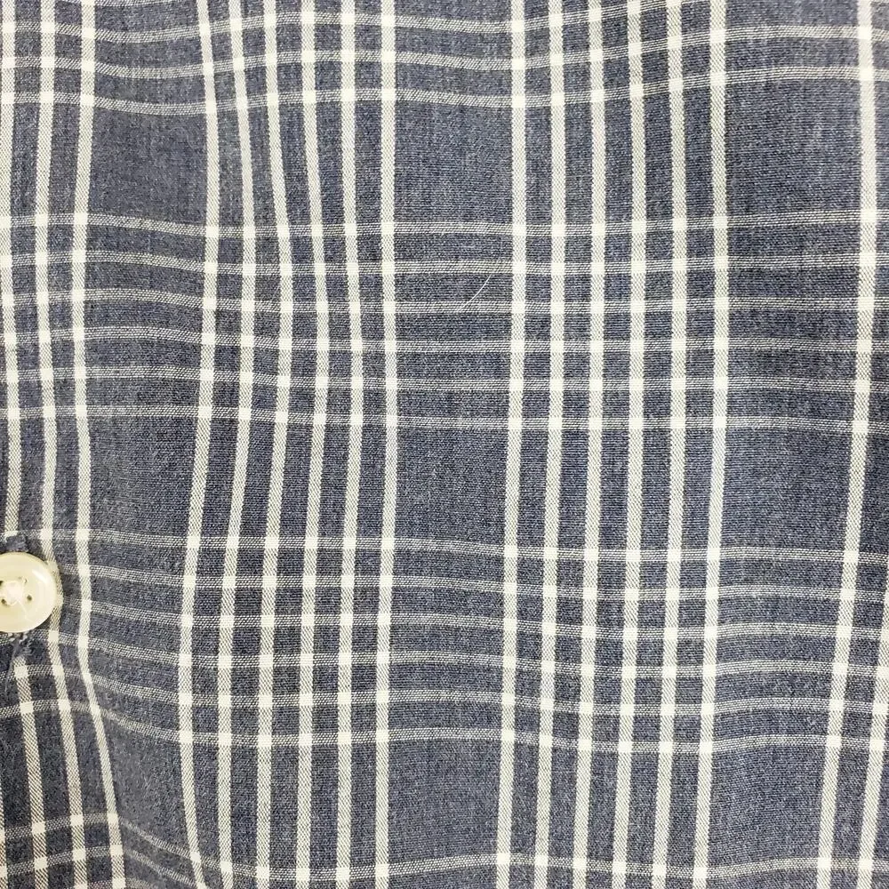 Banana Republic Men's L Long Sleeve‎ Plaid Button Down Blue Tailored Slim Fit - Picture 2 of 8